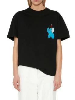 JW Anderson Elephant-Embroidered Logo T-Shirt