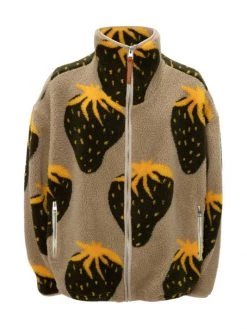 JW Anderson Casual Zip-Front Fleece Jacket For Men Navy Red