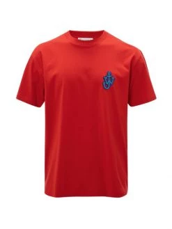 JW Anderson Anchor Patch Cotton T-Shirt For Men Orange -Deals JW Anderson And Shiseido Store unnamed file 244