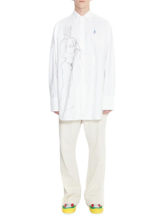 JW Anderson X Tom Of Finland Artwork Oversized Button-Front Shirt For Men 4 JW Anderson X Tom Of Finland Artwork Oversized Button-Front Shirt For Men - Image 2
