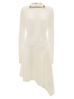 JW Anderson Asymmetric Metal Chain-Embellished Midi-Dress