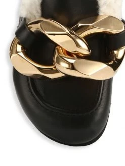 JW Anderson Chain Shearling-Lined Leather Loafer Mules -Deals JW Anderson And Shiseido Store unnamed file 352