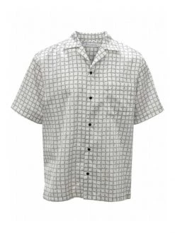 JW Anderson Checkered Monogram Print Short-Sleeve Shirt For Men
