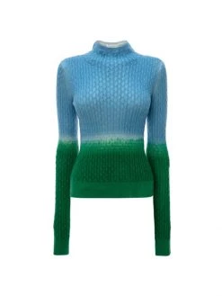 JW Anderson Gradient Cabled Mockneck Sweater