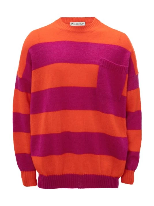 JW Anderson Rugby Stripe Crewneck Sweater Blue Green 4 JW Anderson Rugby Stripe Crewneck Sweater Blue Green - Image 2