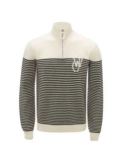 JW Anderson JWA Quarter-Zip Striped Sweater For Men Off White Black -Deals JW Anderson And Shiseido Store unnamed file 424