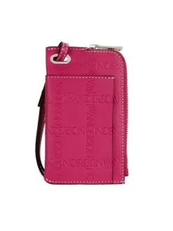 JW Anderson Logo Zip-Up Leather Cardholder & Strap For Men