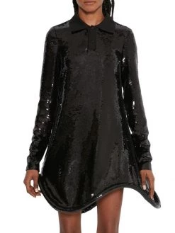 JW Anderson Asymmetric Sequin-Embroidered Polo Minidress -Deals JW Anderson And Shiseido Store unnamed file 74