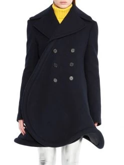 JW Anderson Double-Breasted Structured-Hem Peacoat